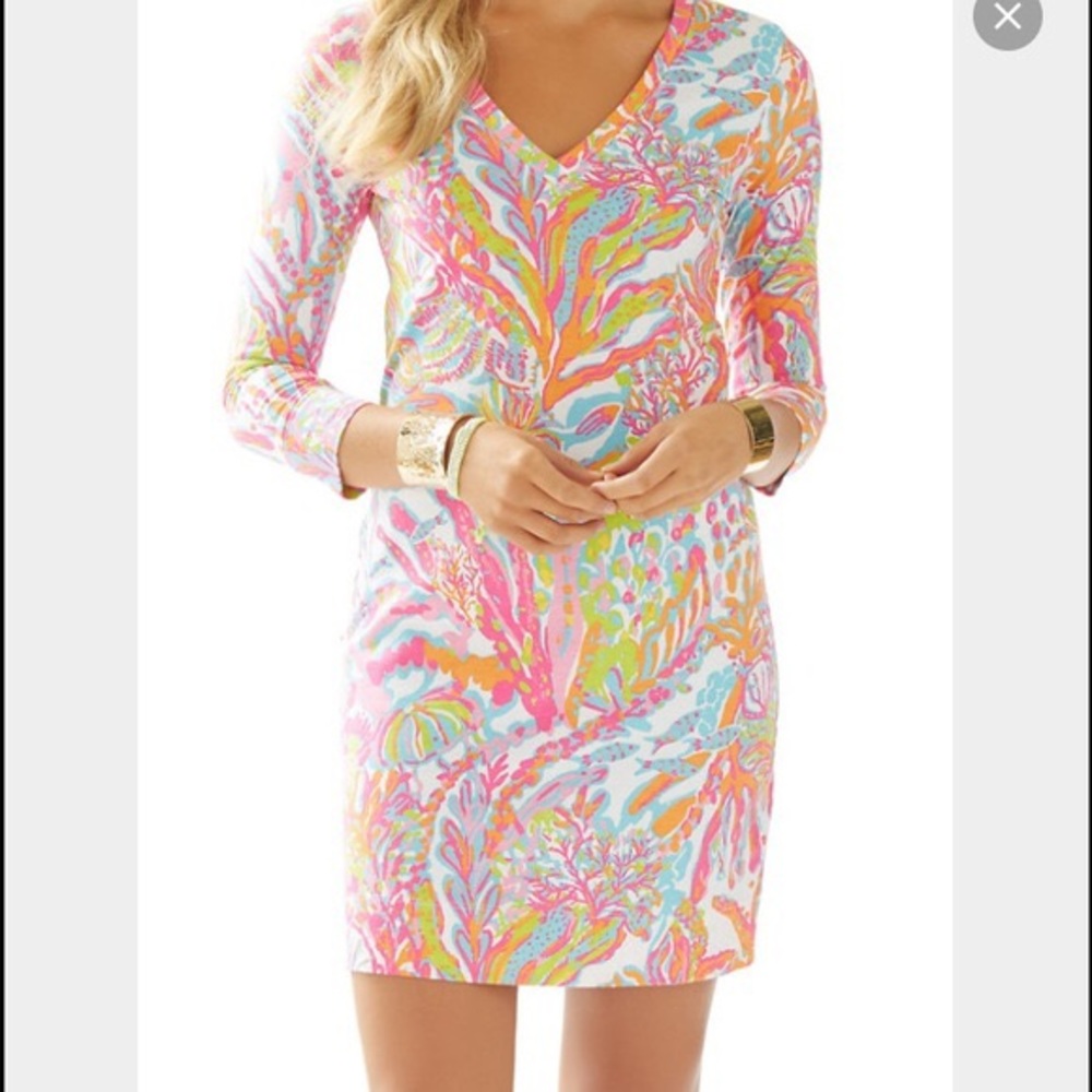 LILLY PULITZER CHRISTIE DRESS SCUBA TO CUBA XS